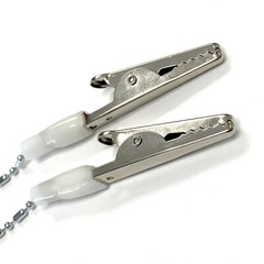 10 Pack Premium Dental Bibs Clip Napkin Holders Metal White Chain for Dentist