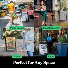 TSIGN Sidewalk Sign for Indoor & Outdoor Sign Open Aluminum A Frame Sign Pos…