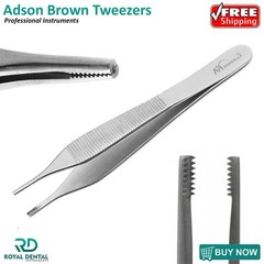 Dental Adson Brown Straight Thumb Tweezers Tissue Forceps Surgical Instruments