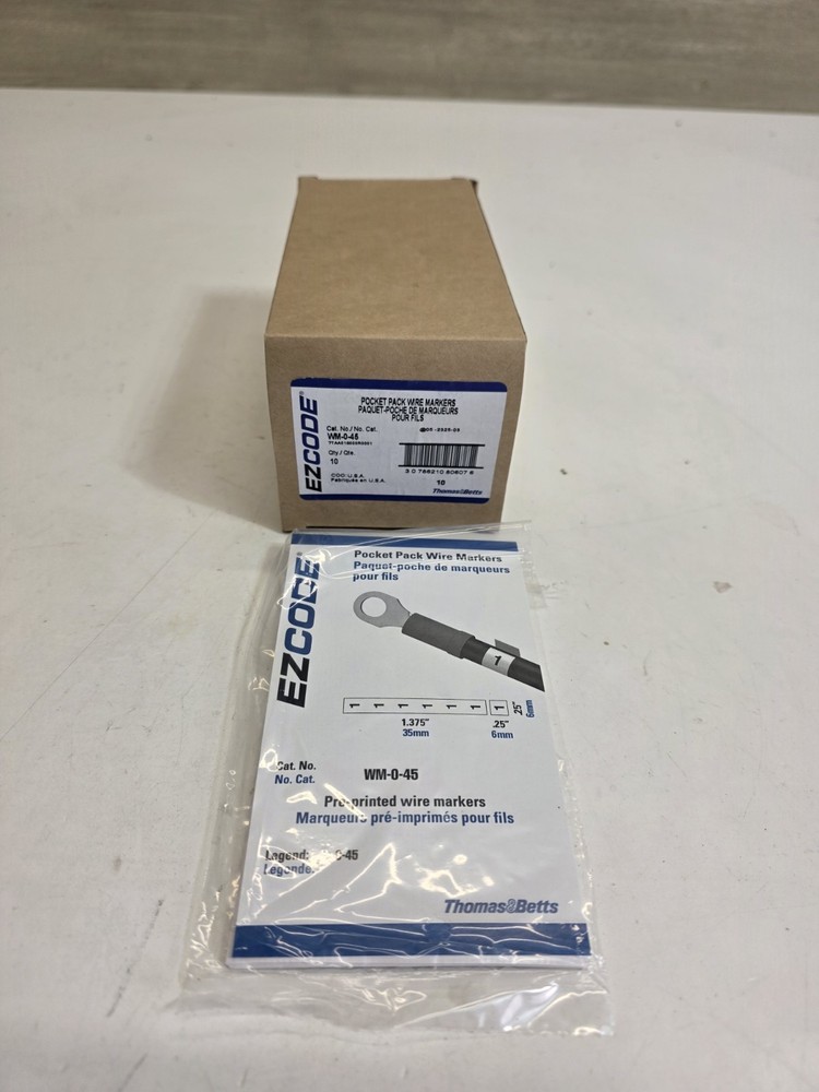 (10) THOMAS & BETTS WM-0-45 EZCODE Pocket Pack Wire Markers 0-45 New 10 Books