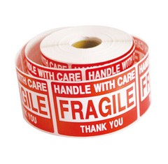 1 Roll 500 2 x 3 FRAGILE HANDLE WITH CARE Stickers Labels