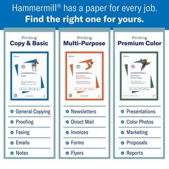 20 lb., Premium Multipurpose Copy Paper, 8.5″ x 11″, 5 Ream, White – 105910C