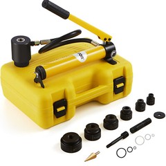 VEVOR 10 Ton Hydraulic Knockout Punch Driver Kit Hole Tool 1/2″-2″ with 6 Dies