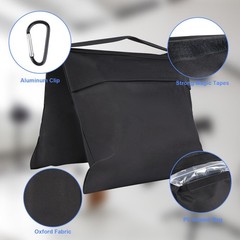 2 Pack Sand Bags, Black Sand Bags for Weight, Heavy Duty Sandbags for Umbrell