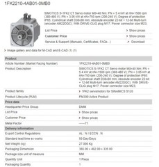 SIMOTICS S-1FK2/S-1FT2 Servo Motor 1FK2210-4AB01-0MB0 In Stock Fast Shipping