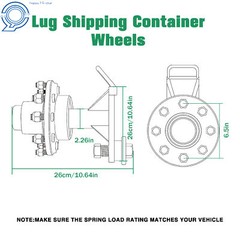 Shipping Container Wheels 8×6.5 Lug Bolt-On Spindle Kit with Handle