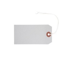 100 Gray Tags 4 3/4″ x 2 3/8″ Size 5 Inventory Shipping Hang Tag with String