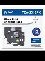 2 PACK BROTHER TZe-231 12mm 1/2″ LABEL CASSETTE BLACK PRINT WHITE TAPE ORIGINAL