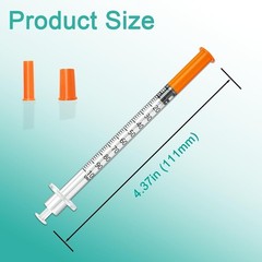 U-100 1ml 31G Syringes, Bulk Pack of 100 – Individually Sealed for Hygiene