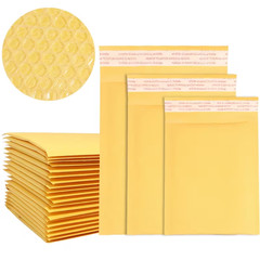4×8″ Self Seal Kraft Bubble Mailers Padded Envelopes Yellow Shipping Bags