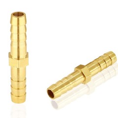 12Pcs 1/4 Inch Brass Hose Barb Fittings, Metal Splicer Mender Inch,