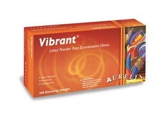 White Latex Exam Gloves, Aurelia Vibrant 5.5 mil – Powder Free, Disposable