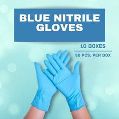 8 MIL Textured Blue Nitrile Exam Powder-Free Gloves Non Vinyl 500 Pieces, Large