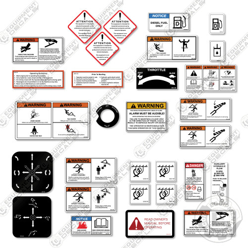 Fits ASV Warning Decals Track Loader – 7 YEAR OUTDOOR 3M VINYL!