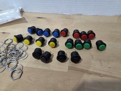 20Pc 16mm Red Blue Green Yellow Black Momentary Push Button Switch Round R13-507