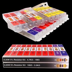 100 Ohm – 1M Ohm with 5% Carbon Resistor Assortment Kit and Electrical Indust…