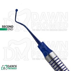6 Pcs Spoon Excavator #19 Double Ended Blue Titanium Coated Dental Instruments