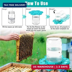 2 Pack Bee Feeder for Mason Jar, Silicone Bee Watering Station, Compatible with