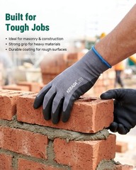 Lightweight 12-Pair Foam Nitrile Coated Work Gloves – Superior Comfortable Grip
