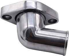 15° Swivel Water Neck Fits Polished Aluminum Thermostat Housing Color: silver