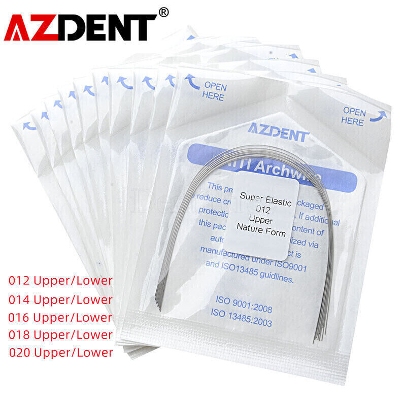 AZDENT Dental Orthodontic Super Elastic Niti Arch Wires Round Nature Form