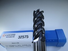 LOT ( 10 PCS ) KYOCERA 1/2″ SGS 32575 5FL .030R V-CARB SOLID CARBIDE END MILLS
