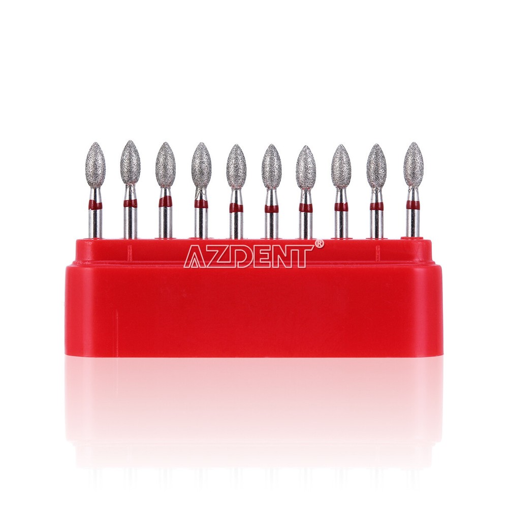 AZDENT Dental Diamond Burs FG Burs Football Shape Fine 379-023F/368-023F Red USA