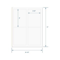 3-1/2″ x 5″, 4 Labels per Sheet, Laser/Inkjet Printers, Permanent Adhesive, W…