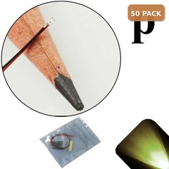 50 x 12v 0402 1005 Warm Soft White Pico SMD LED Pre-Wired Light Soldered Leads