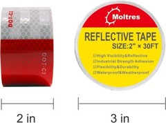 DOT-C2 Reflective Tape,Red White 2Inch X 30′ Waterproof Conspicuity Safety Tape