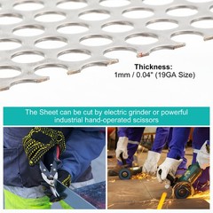 23.6″x11.8″ 304 Stainless Steel Perforated Sheet 0.31″ Hole Metal Mesh Plate