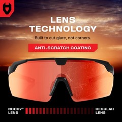 NoCry ANSI Z87 Sunglasses For Men or Women One Size, Black & Red (Mirrored)