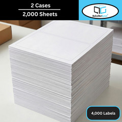 8.5″ x 5.5″ Address Mailing White Label Sheets – 2000 Sheets/2 Labels Per Sheet