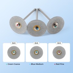 AZDENT Dental Lab Sintered Diamond Mounted Discs Bur HP Coarse Medium Fine