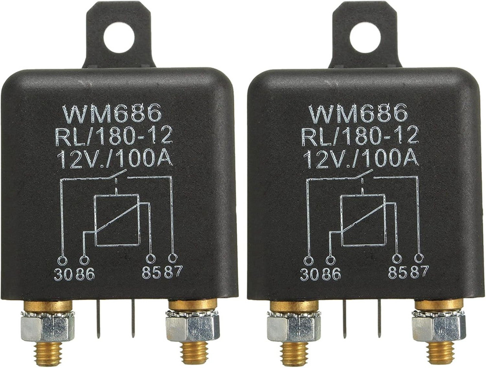 2X 12V 100Amp 4-Pin Heavy Duty On/Off Switch Split Charge Relay for Auto Boat Va