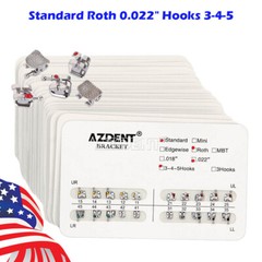 10 Packs Dental Ortho Metal Brackets Standard Roth Slot 022″ Hooks 3-4-5 AZDENT