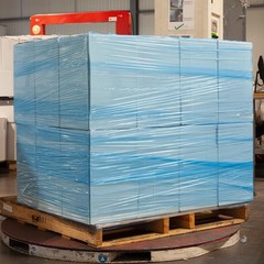 Blue Hand Wrap 17″ x 1476′ Pre-Stretch Hand Film w/ Hand Saver 4 Rolls