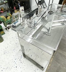BARNEYS NEW YORK Chrome And Glass Display Cabinet Designed By PETER MARINO