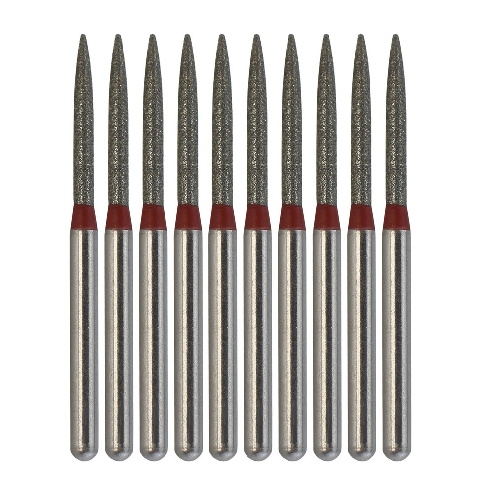 10pc Dental Diamond Bur 863/012F Flame Bur Fine Grit FG High Speed Handpiece Bur