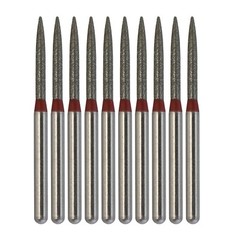 10pc Dental Diamond Bur 863/012F Flame Bur Fine Grit FG High Speed Handpiece Bur