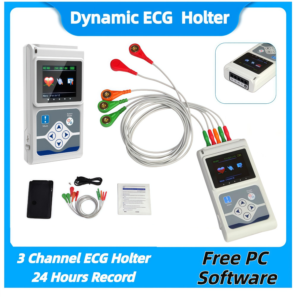 3 Channels Dynamic ECG Holter TLC9803 Holter 24 Hours Recorder ECG Machine