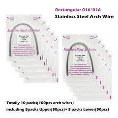 100PCS Orthodontic Arch Wire Stainless Steel Round Rectangular Ovoid Natural