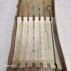 6 pc KIMAX Fisher NO. 3700 USA 2mL Reusable Volumetric Glass Pipette Pipet TD/TC