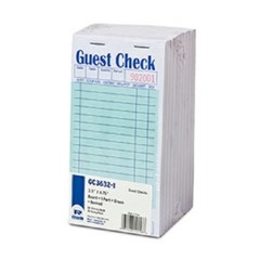 Royal Green Guest Check Board, 1 Part Booked with 15 Lines, Package of 10 Books