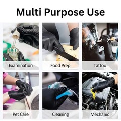 8 Mil Black Nitrile Exam Grade Heavy Duty Powder-Free 8mil 1,000 PC (M L XL)