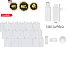 16 Oz Empty Plastic Juice Bottles with Tamper Evident Caps – 33 Pack Drink Co…