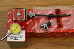 New Starrett METRIC No. 657 Magnetic Base Back PlungerDial Indicator Set 0-5mm