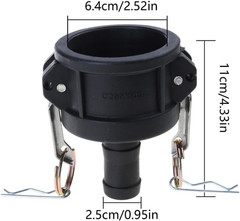 275 330 Gallon IBC Tote for Tank Drain Adapter 2 Inch Cam Lock To 1 Inch Garden