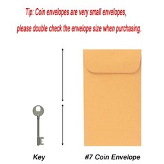 500 PCS #7 Coin Envelopes, 3.5 x 6.5 inches Brown Kraft Envelopes Classic Sma…