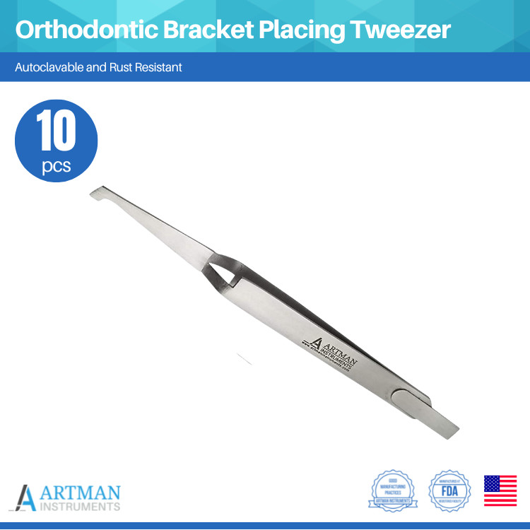 Orthodontic Bracket Placing Tweezer Set of 10 ARTMAN